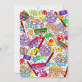 Invitation d'anniversaire personnalisée | Bonbons (Dos)