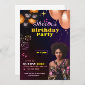 Invitation d'anniversaire personnalisée, Carte d'a (Devant / Derrière)