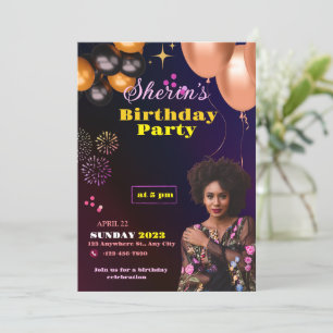 Invitation d'anniversaire personnalisée, carte d'a