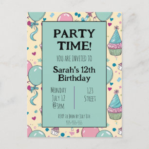 Invitation d'anniversaire personnalisée colorée