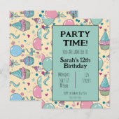 Invitation d'anniversaire personnalisée colorée (Devant / Derrière)