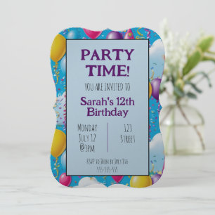 Invitation d'anniversaire personnalisée colorée