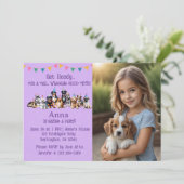 Invitation d'anniversaire personnalisée de Chien c (Debout devant)