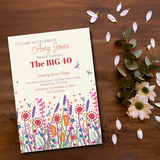 Invitation d'anniversaire personnalisée de libellu