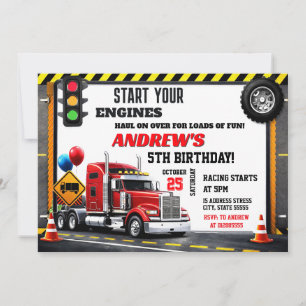 Invitation d'anniversaire personnalisée de semi-re