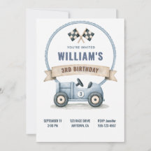 Invitation d'anniversaire personnalisée de voiture