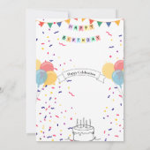 Invitation d'anniversaire personnalisée – Dessin d (Dos)