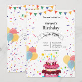 Invitation d'anniversaire personnalisée – Dessin d (Devant / Derrière)