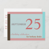 Invitation d'anniversaire personnalisée I (Devant / Derrière)