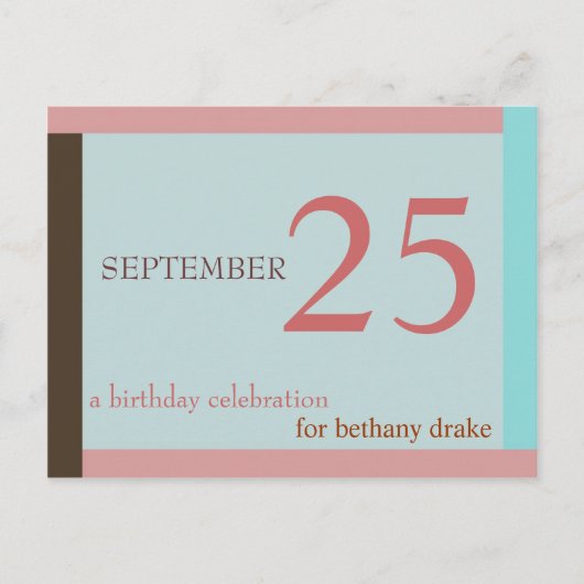 Invitation d'anniversaire personnalisée I (Devant)