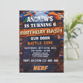 Invitation d'anniversaire personnalisée Nerf (Debout devant)
