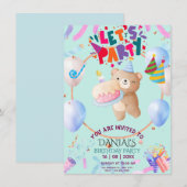Invitation d'anniversaire personnalisée Ourson Mig (Devant / Derrière)