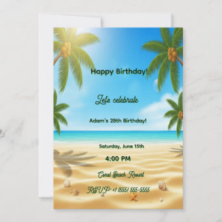 Invitation d'anniversaire personnalisée pour adult