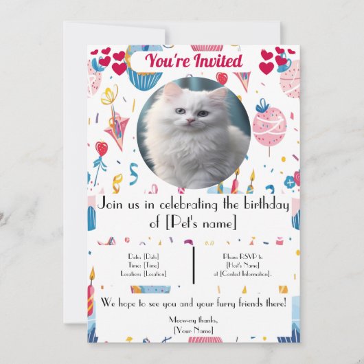 Invitation d'anniversaire personnalisée pour anima (Devant)