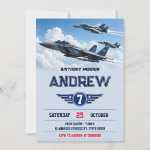 Invitation d'anniversaire personnalisée pour avion