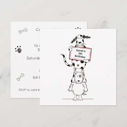 Invitation d'anniversaire personnalisée pour de mi (Devant / Derrière)