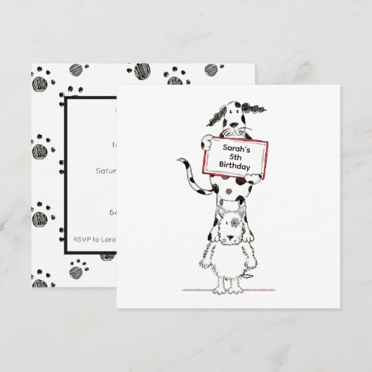 Invitation d'anniversaire personnalisée pour de mi (Devant / Derrière)