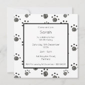 Invitation d'anniversaire personnalisée pour de mi (Dos)