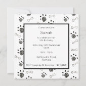 Invitation d'anniversaire personnalisée pour de mi (Dos)