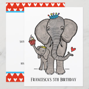 Invitation d'anniversaire personnalisée pour éléph