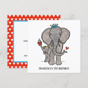 Invitation d'anniversaire personnalisée pour éléph