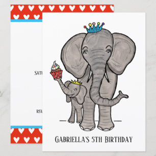 Invitation d'anniversaire personnalisée pour éléph