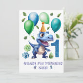 Invitation d'anniversaire personnalisée pour garço (Debout devant)