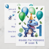 Invitation d'anniversaire personnalisée pour garço (Devant / Derrière)