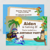 Invitation d'anniversaire personnalisée pour le pi (Devant / Derrière)