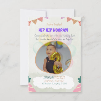 Invitation d'anniversaire personnalisée pour tout-