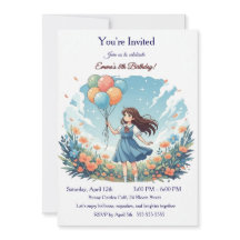 Invitation d'anniversaire personnalisée pour une f