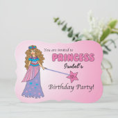 Invitation d'anniversaire personnalisée Princesse (Debout devant)
