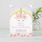 Invitation d'anniversaire personnalisée Unicorn Ra (Debout devant)