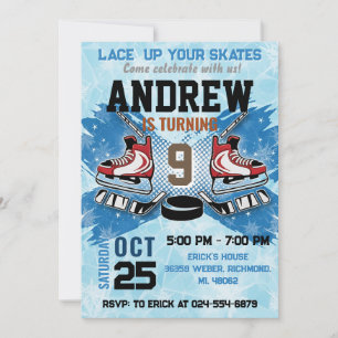 Invitation d'anniversaire personnelle de hockey