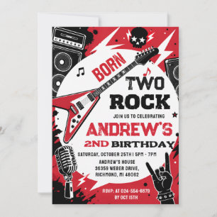 Invitation d'anniversaire personnelle Née Pour Roc
