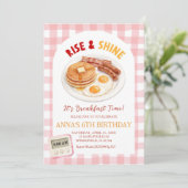 Invitation d'anniversaire petit déjeuner Red Gingh (Debout devant)