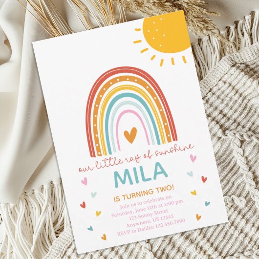 Invitation d'anniversaire Petit Rayon de Soleil
