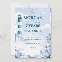 Invitation d'anniversaire Phare Naustique