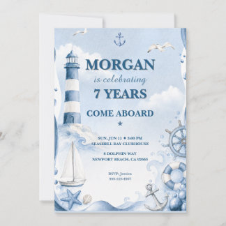 Invitation d'anniversaire Phare Naustique