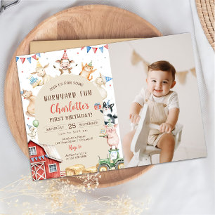 Invitation d'anniversaire photo avec des animaux d