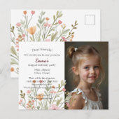 Invitation d'anniversaire photo chic moderne (Devant / Derrière)