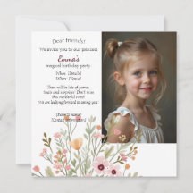 Invitation d'anniversaire photo chic moderne
