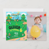 Invitation d'anniversaire photo d'aire de jeux int (Devant)