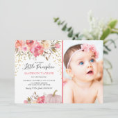 Invitation d'anniversaire photo de fille citrouill (Debout devant)