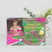 Invitation d'anniversaire photo de filles funky do (Debout devant)