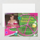 Invitation d'anniversaire photo de filles funky do (Devant / Derrière)