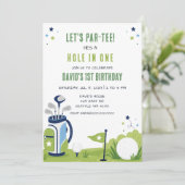 Invitation d'anniversaire Photo de golf Let's Part (Debout devant)
