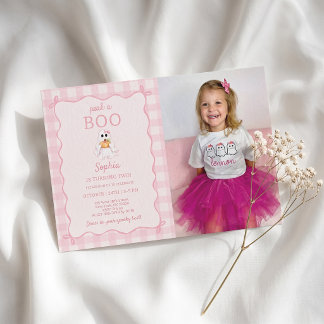 Invitation d'anniversaire photo fantôme mignon Pea