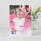 Invitation d'anniversaire photo Fille Invitation C (Debout devant)