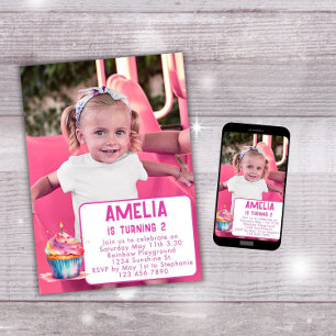 Invitation d'anniversaire photo Fille Invitation C